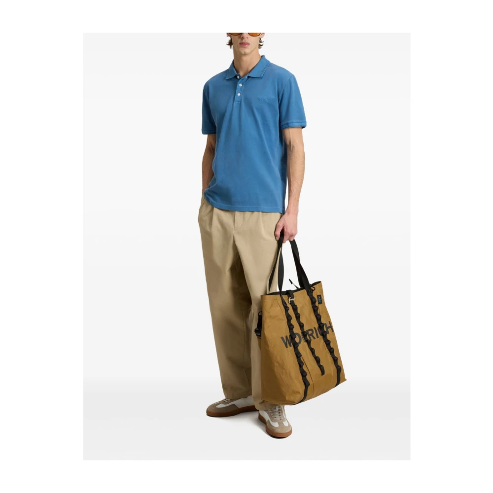 Woolrich Lichtblauwe T-shirts en Polos Blue Heren