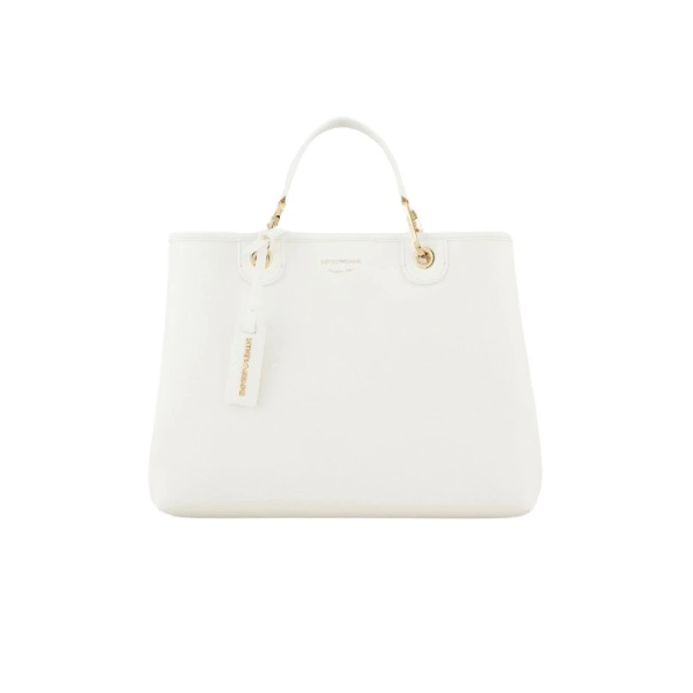 Emporio Armani Grote Tote Tas van Zacht Imitatieleer White Dames