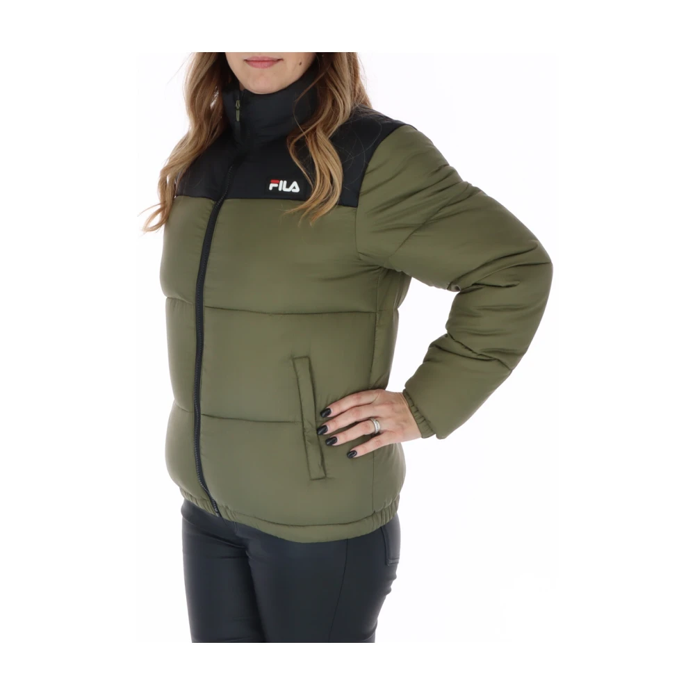 Fila Groene Bedrukte Jas met Ritssluiting Green Dames