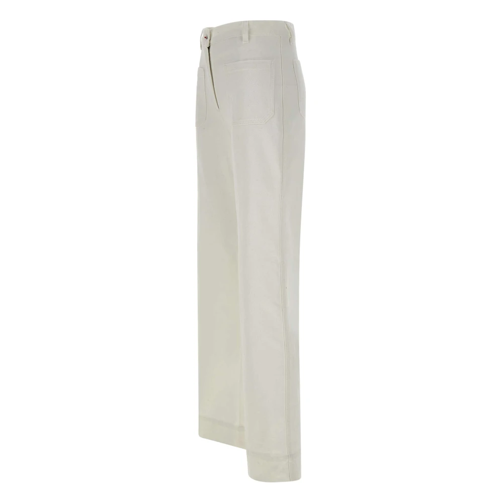 Victoria Beckham Witte Alina Jeans met Rood Logo White Dames