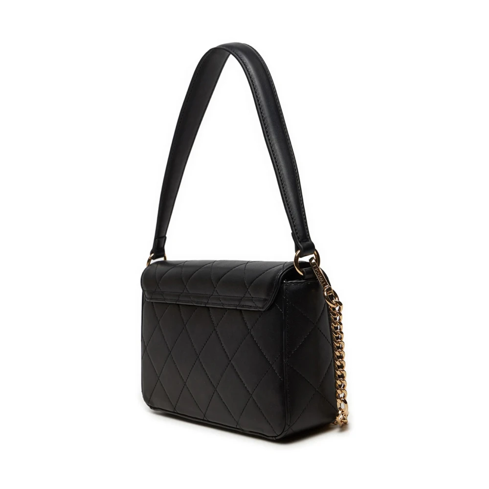 Twinset Zwarte Schoudertas met Gouden Details Black Dames