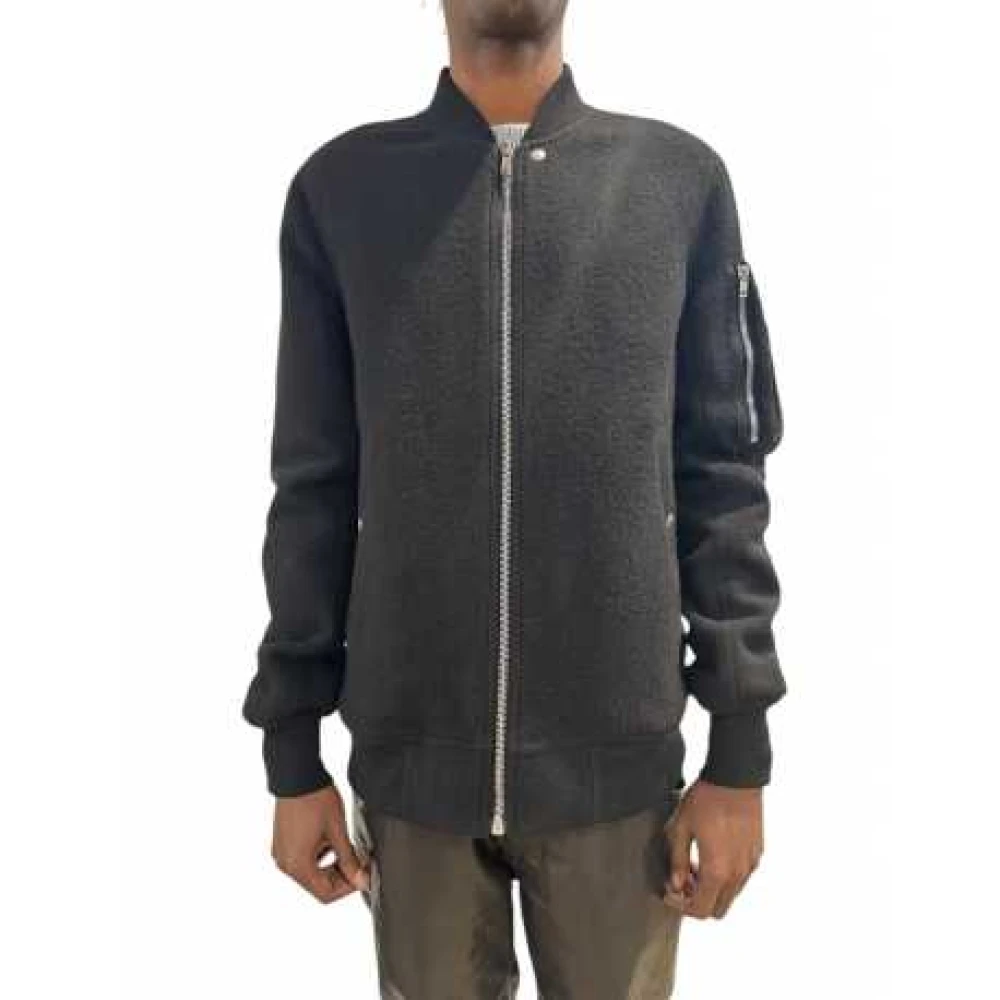 Rick Owens Zwarte wollen klassieke vlucht bomberjack Black Heren