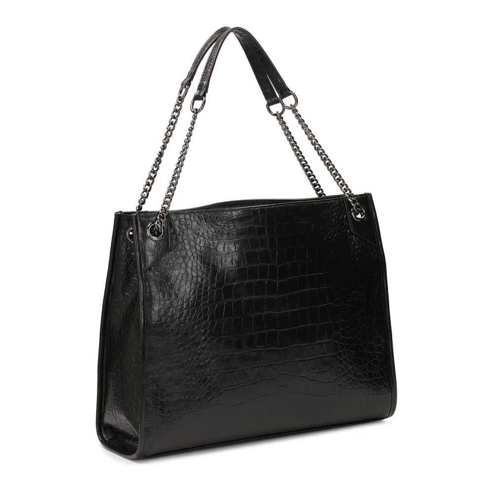 Kazar Elegante handtas met kettinghandvatten Black Dames