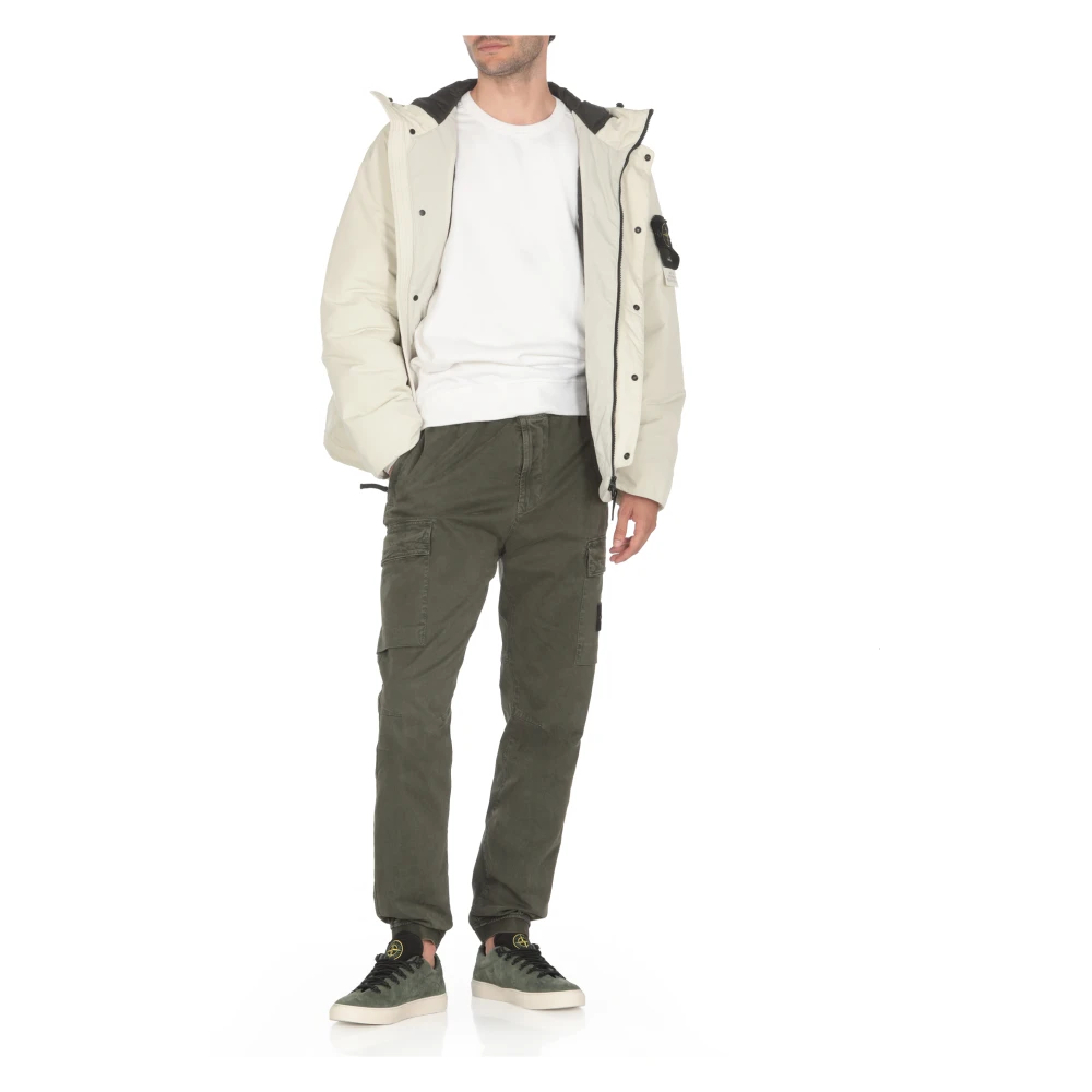 Stone Island Groene Hoodie met Ritszakken Green Heren