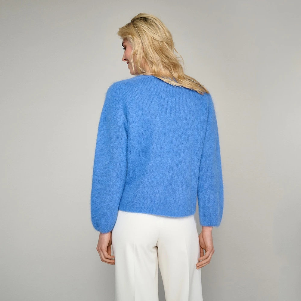 Marie Méro Kobaltblauwe Knoopvest Blue Dames