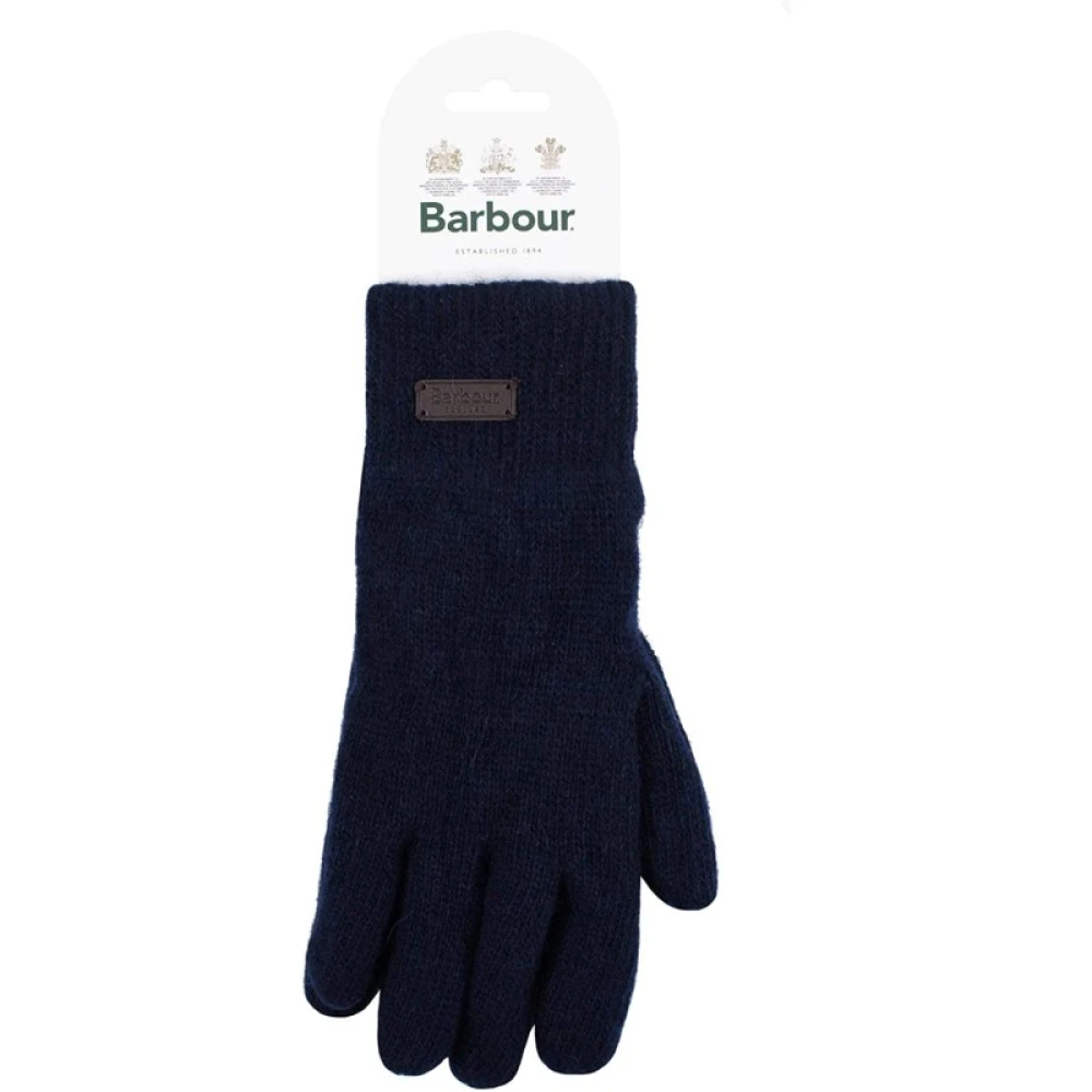 Barbour Geribbelde Wollen Gebreide Handschoenen Blue Unisex