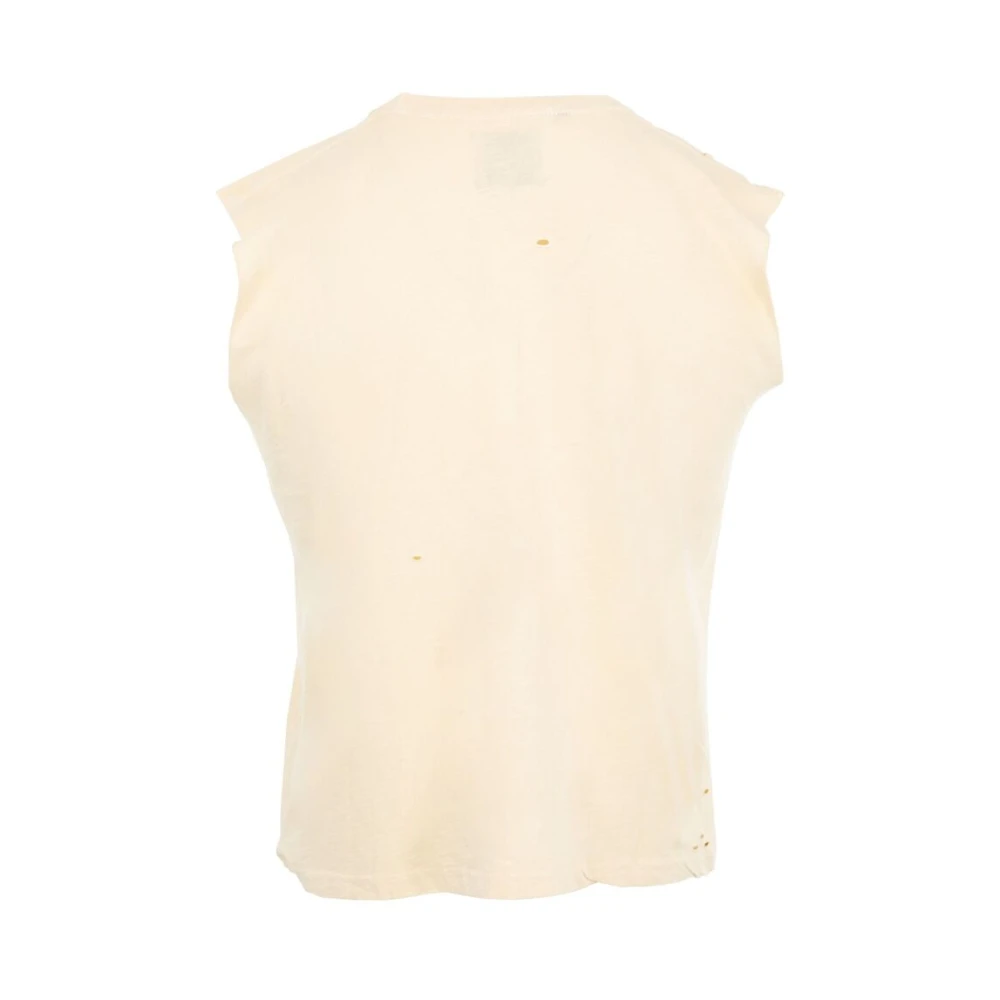 Gallery Dept. Versleten Logo Print Mouwloos T-shirt Beige Heren