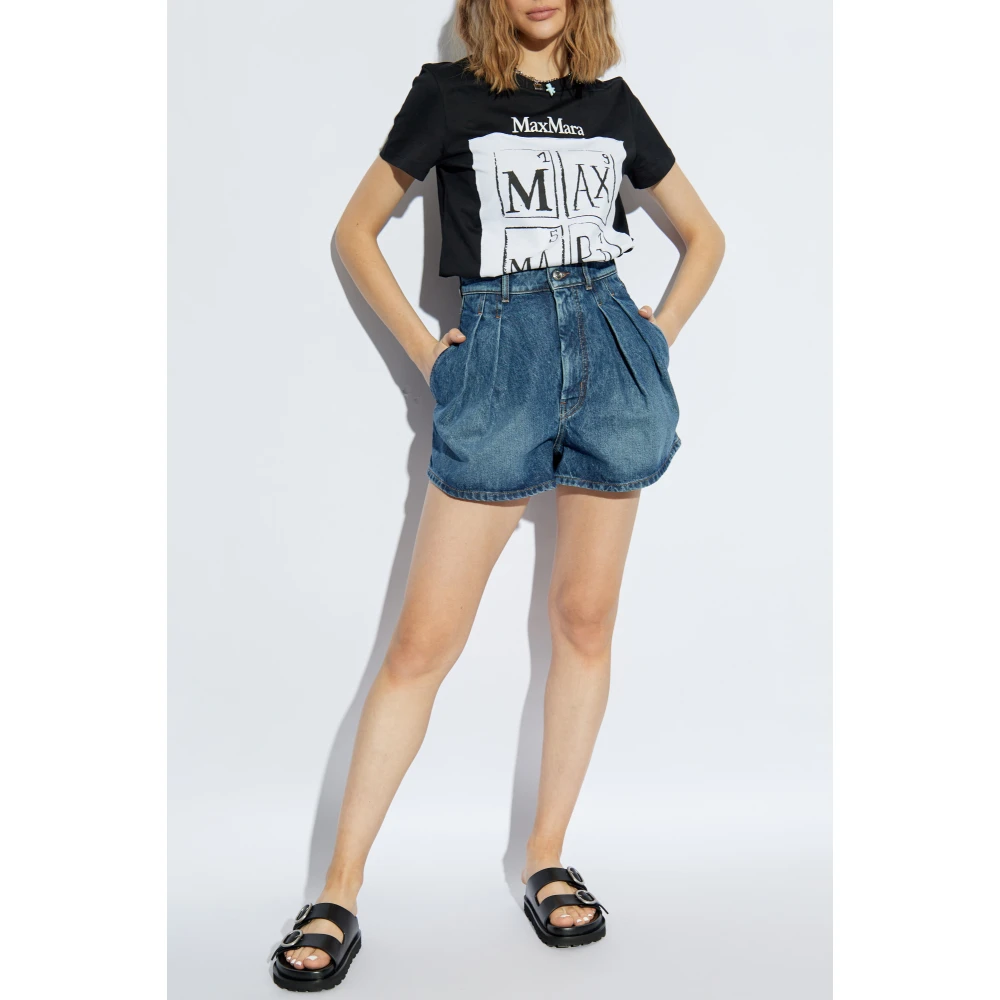 Max Mara T-shirt Colibri Black Dames