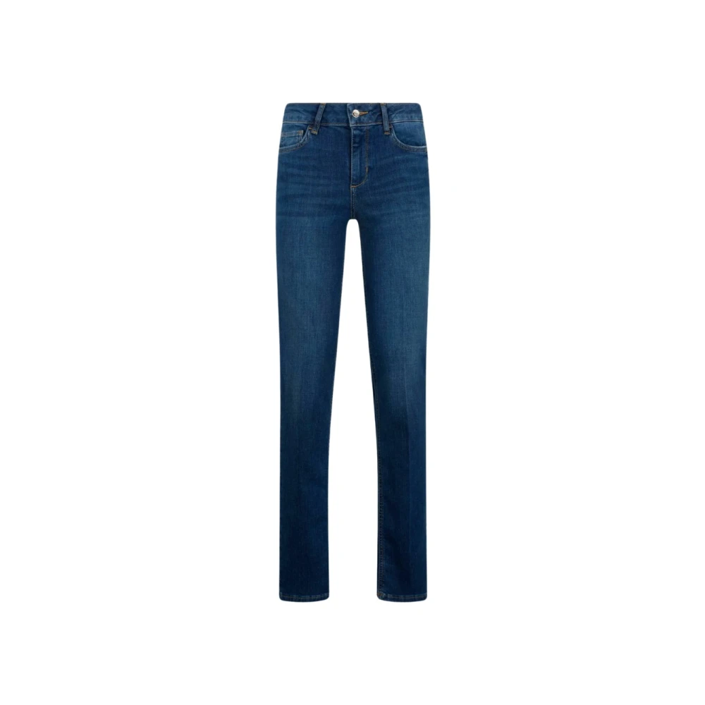 Liu Jo Hoge taille slim fit jeans met strass Blue Dames