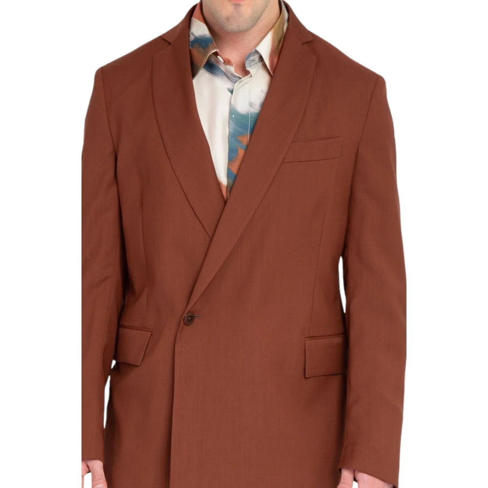 Costumein 1-knoops wollen blazer in 9915 Brown Heren