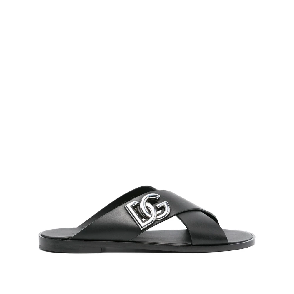 Dolce & Gabbana Men's Black Dg Light Sandals - Sliders - 6 Uk - Shoes