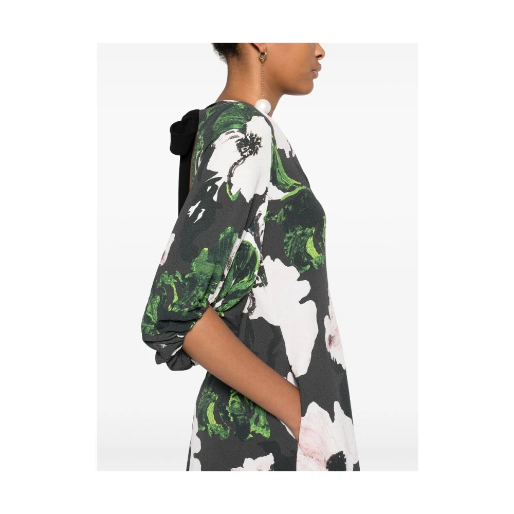 Stine Goya Zwarte Stropdas Jurk Upcycled Materialen Multicolor Dames