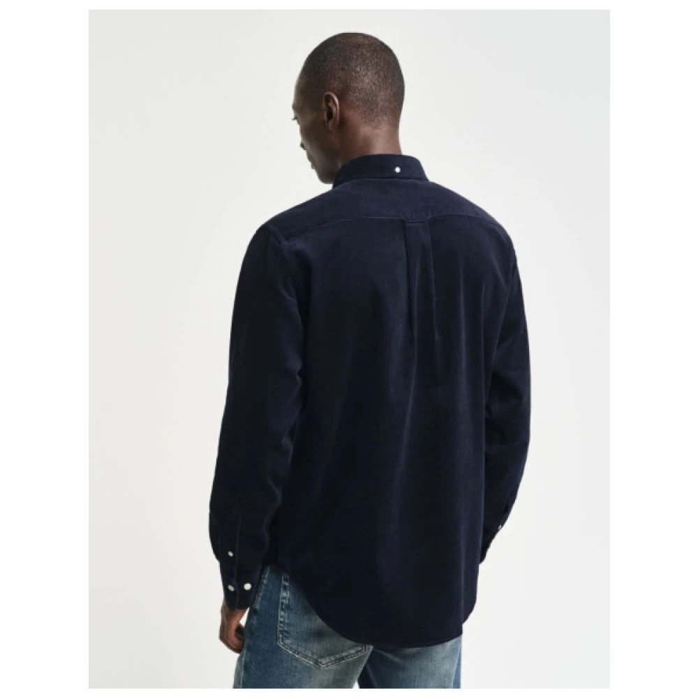 Gant Fluweel Katoen Regular Overhemd Blue Heren