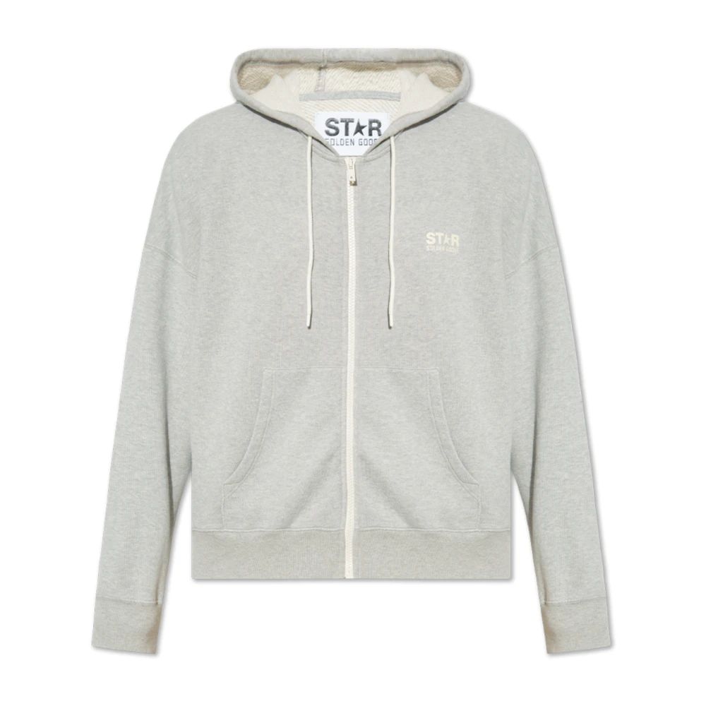 Golden Goose Ster Unisex Hoodie Logo Sweater Gray Heren