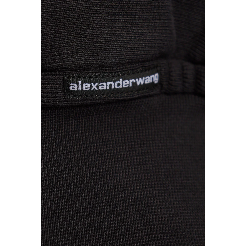 T by Alexander Wang Cropped hoodie met logo Black Dames