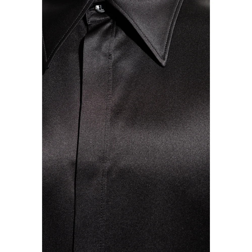 Dolce & Gabbana Zijden shirt Black Heren