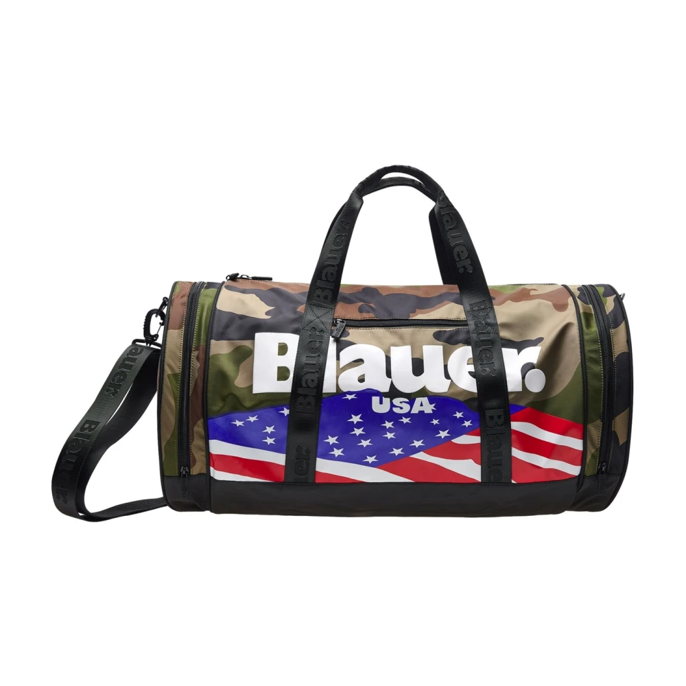 Blauer Men's Green Camouflage Nylon Duffle Bag - Weekend Bags - One Size - Bags