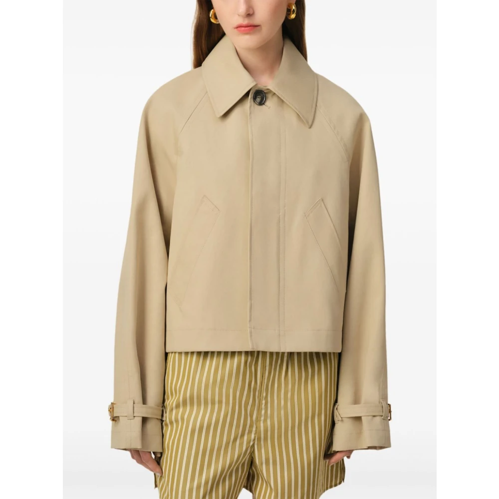 Ami Paris Beige Jas met Gouden Details Beige Dames