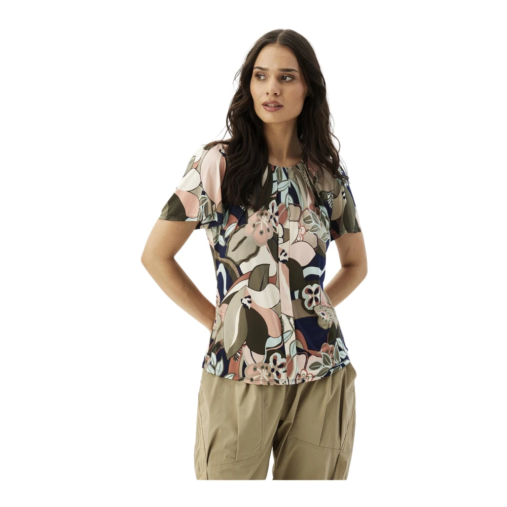 IN Front Groene Papillon Mouw Blouse Multicolor Dames