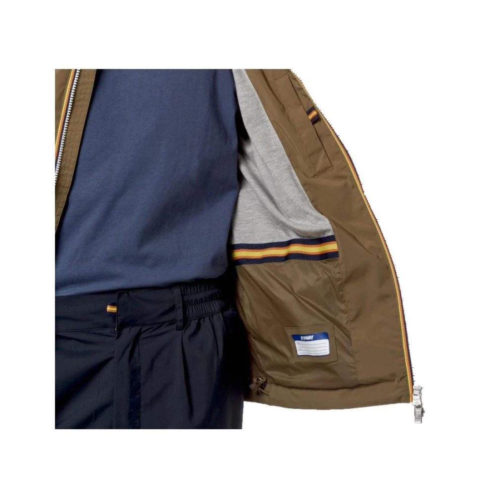 K-way Slim Fit Stretch Nylon Jas Bruin Brown Heren