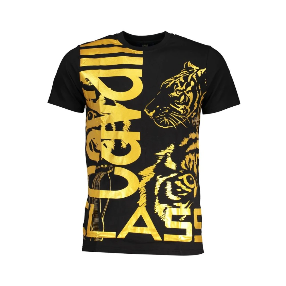 Cavalli Class Zwart T-shirt met printlogo Multicolor Heren
