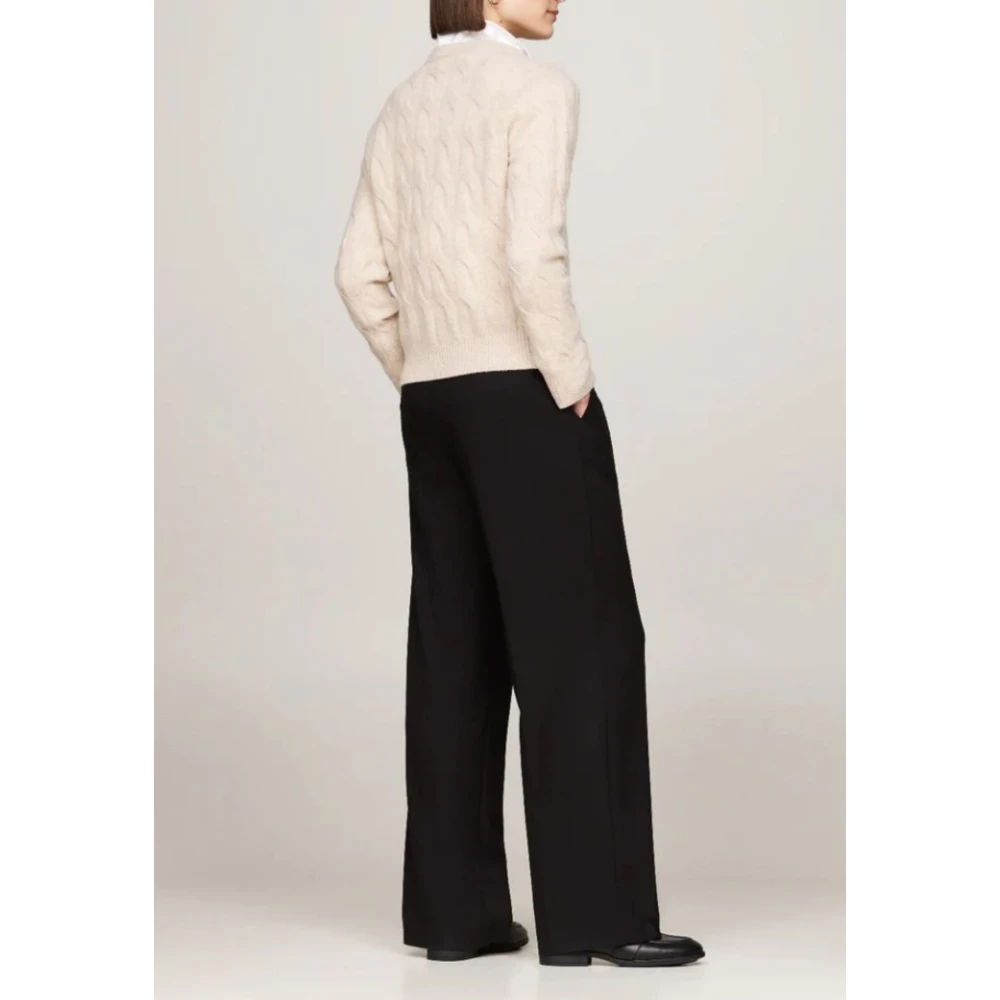 Tommy Hilfiger Zachte Wol Kabeltrui Beige Dames