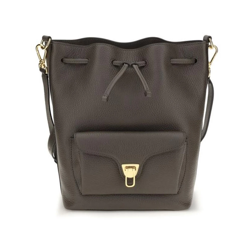 Coccinelle Brown Calf Leather Bos Taurus Backet Bag - Image 2