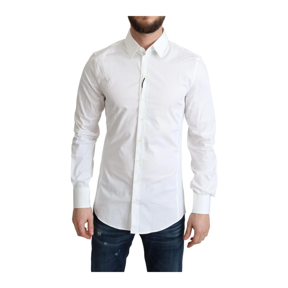 Dolce & Gabbana White Pure Cotton Men Dress Formal Shirt - IT37 | XS - Image 3