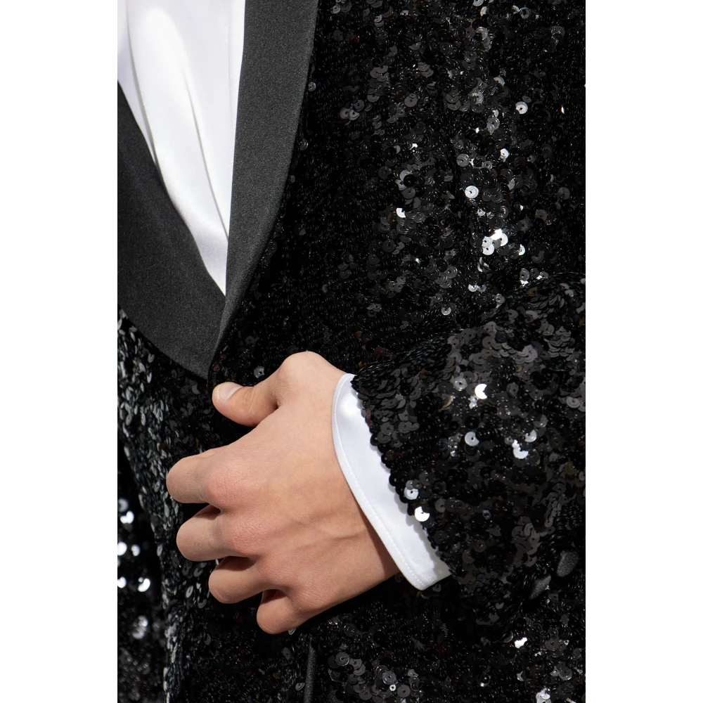 Dolce & Gabbana Paillettenblazer Black Heren