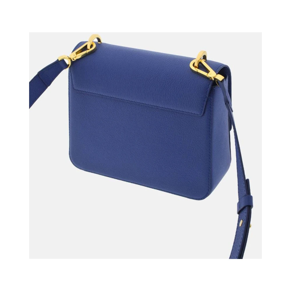 Carolina Herrera Blauwe Initials Insignia Leren Tas Blue Dames