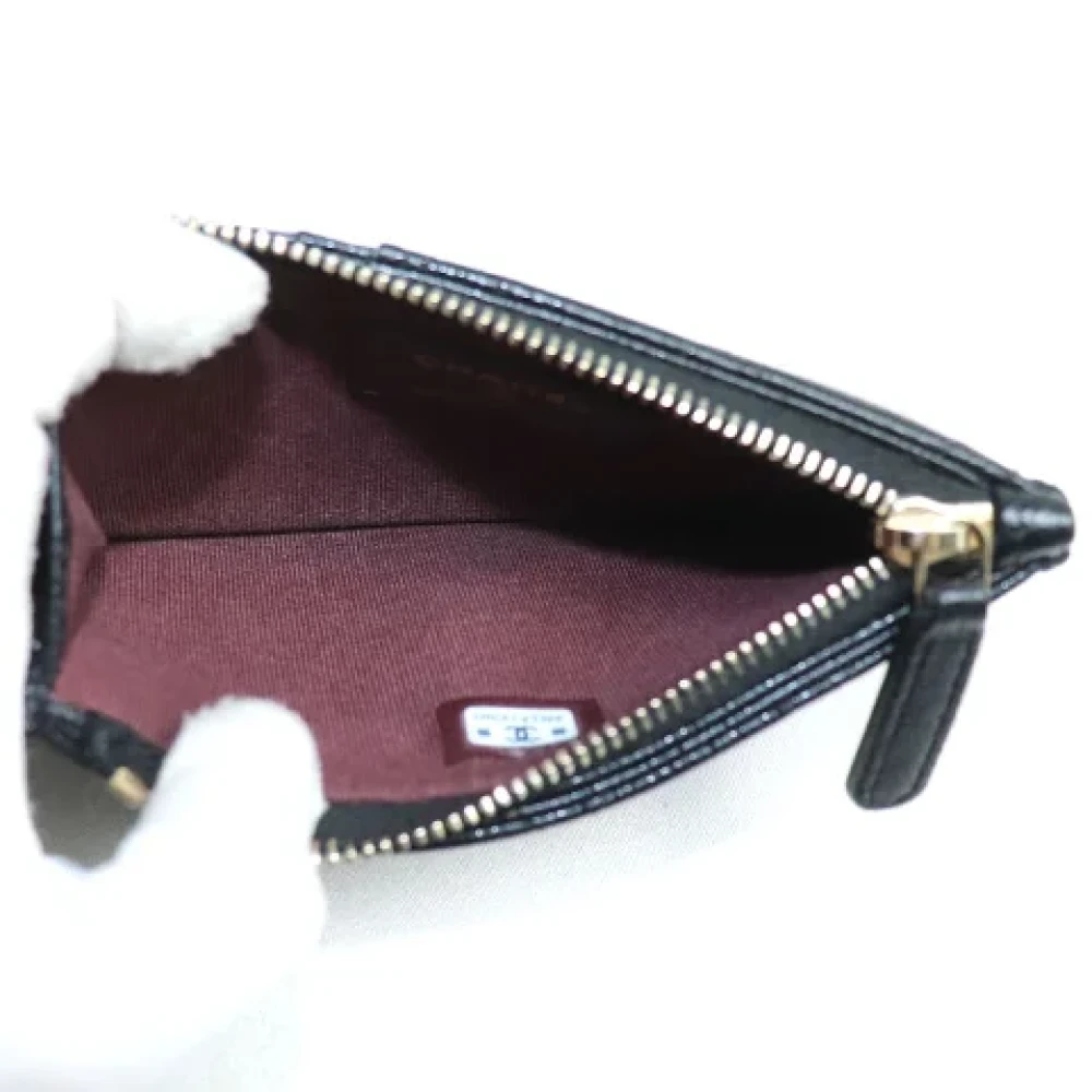 Chanel Vintage Pre-owned Leather wallets Black Dames