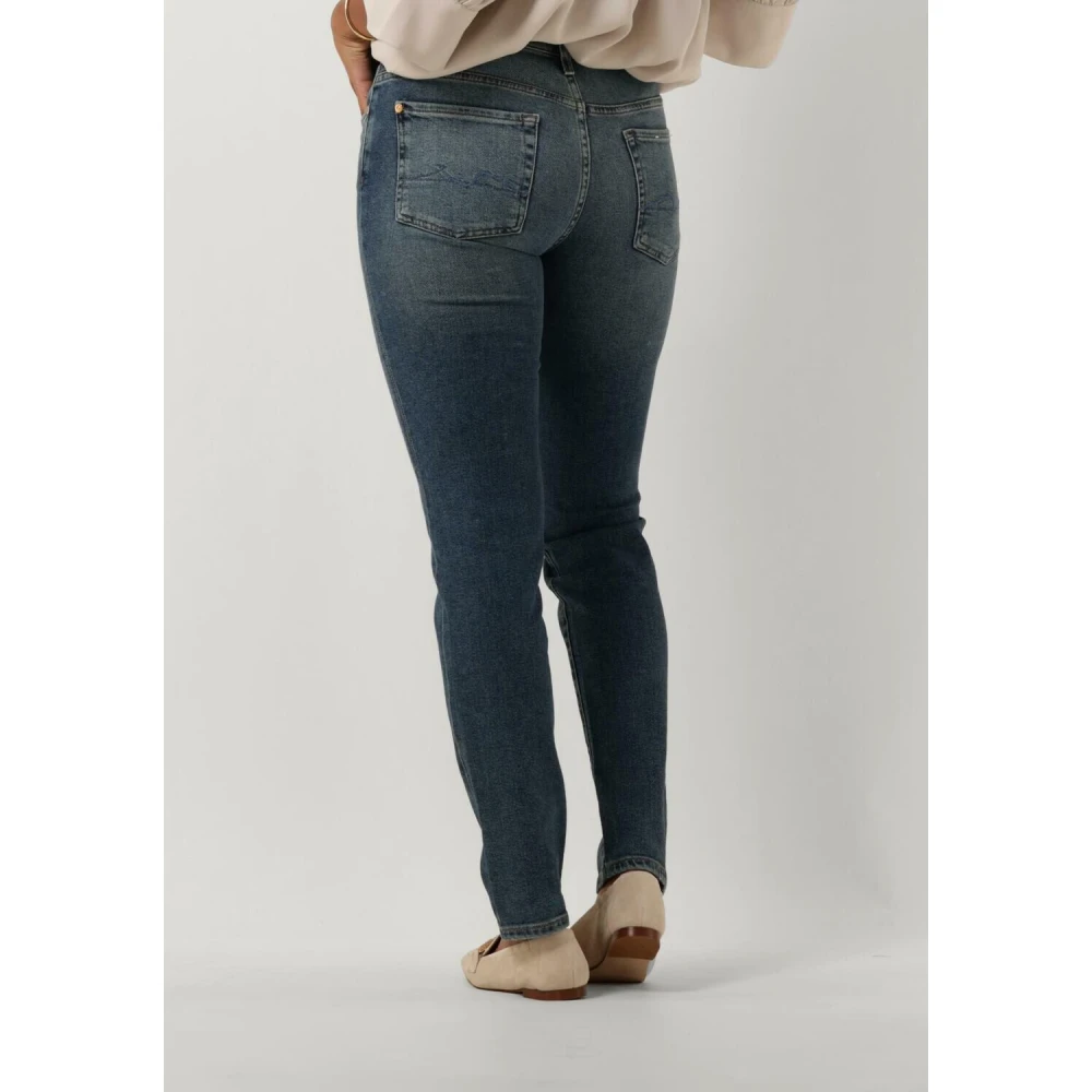 7 For All Mankind Slim Fit Jeans Donkerblauw Blue Dames