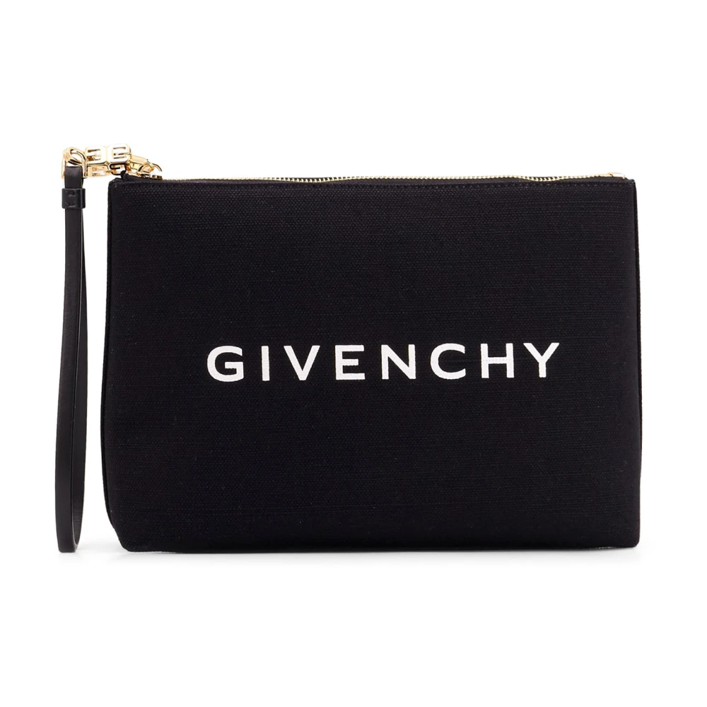 Givenchy Canvas Logo Clutch met Ritssluiting Black Dames