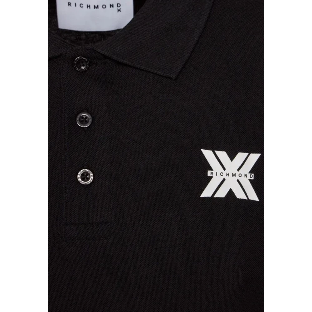 John Richmond Heren Polo Shirt Klassieke Stijl Black Heren