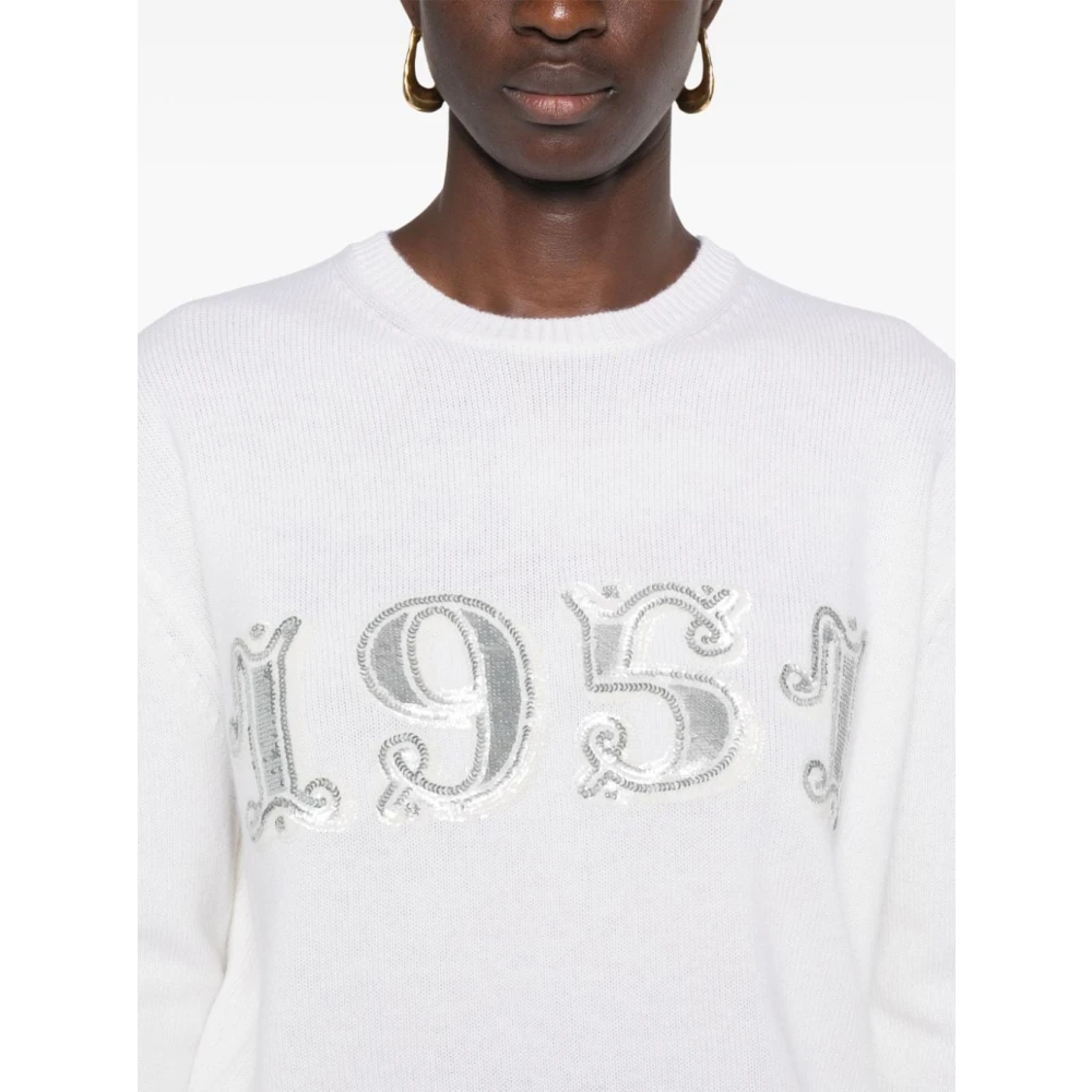 Max Mara Witte Wol Kasjmier Trui White Dames