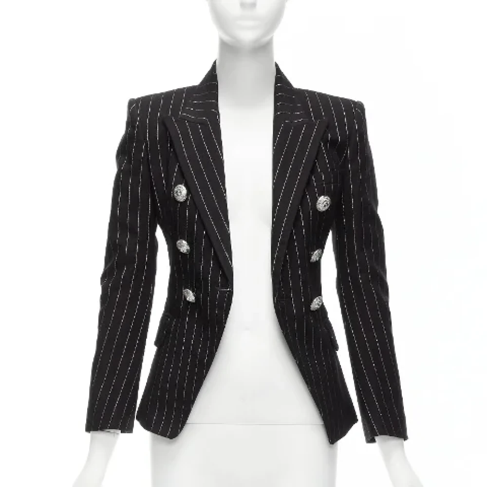 Balmain Pre-owned Cotton outerwear Black Dames