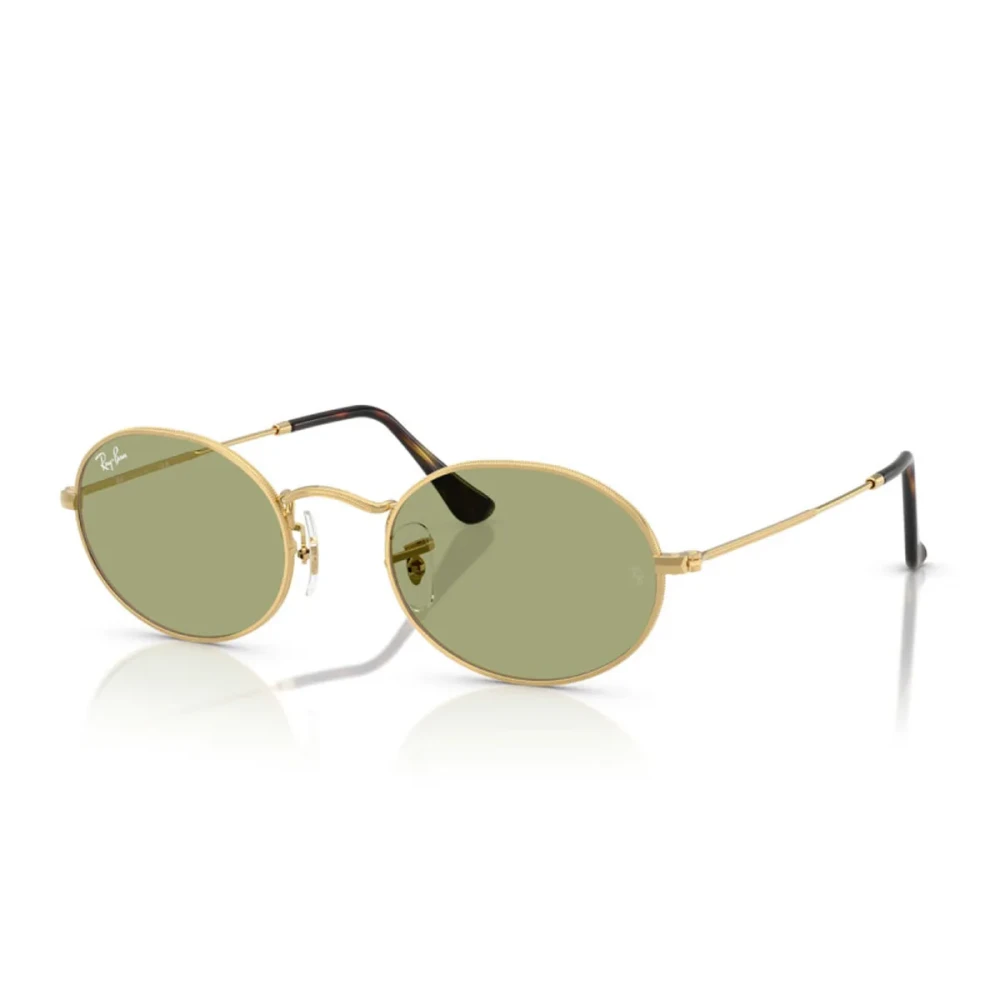Ray-Ban Unisex Yellow Vintage Oval Sunglasses With Flat Glass Lenses
