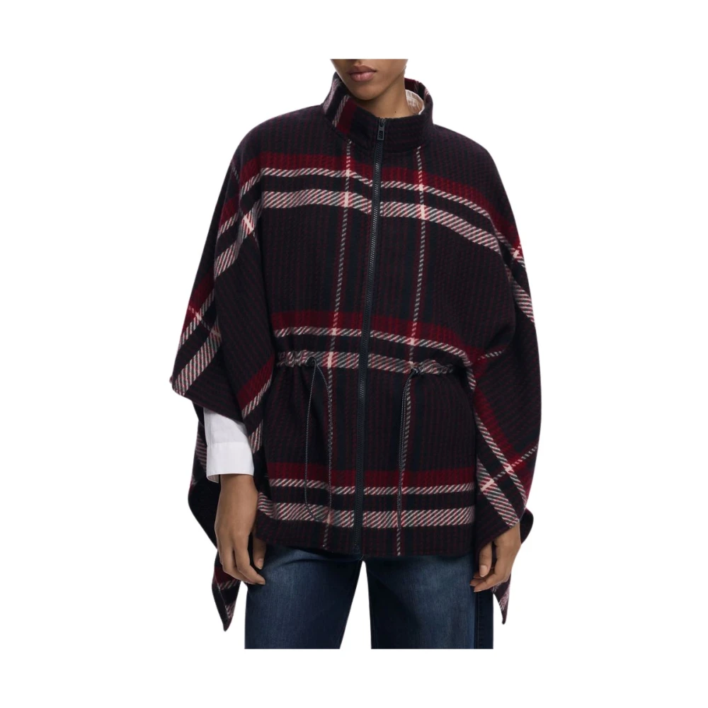Desigual Donna Multicolor Poncho A Quadri Aldama