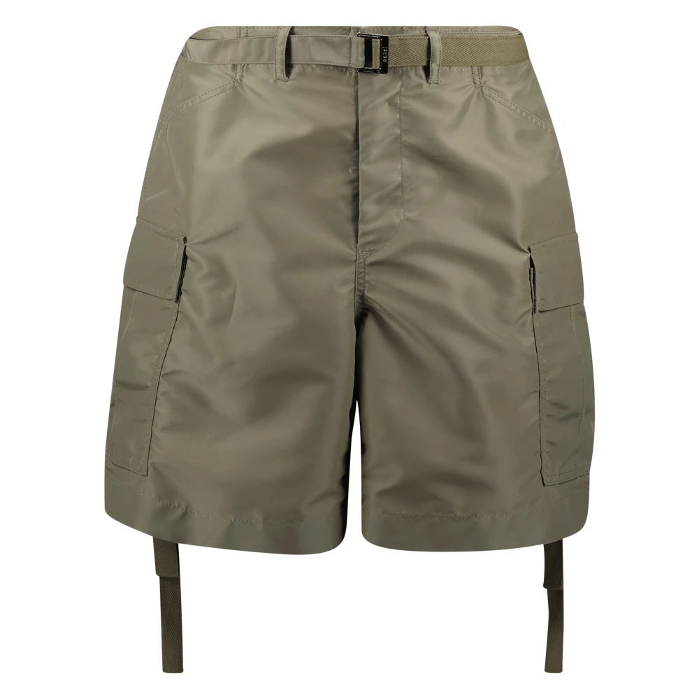 Sacai Beige Nylon Shorts Lente-Zomer 2025 Brown Heren