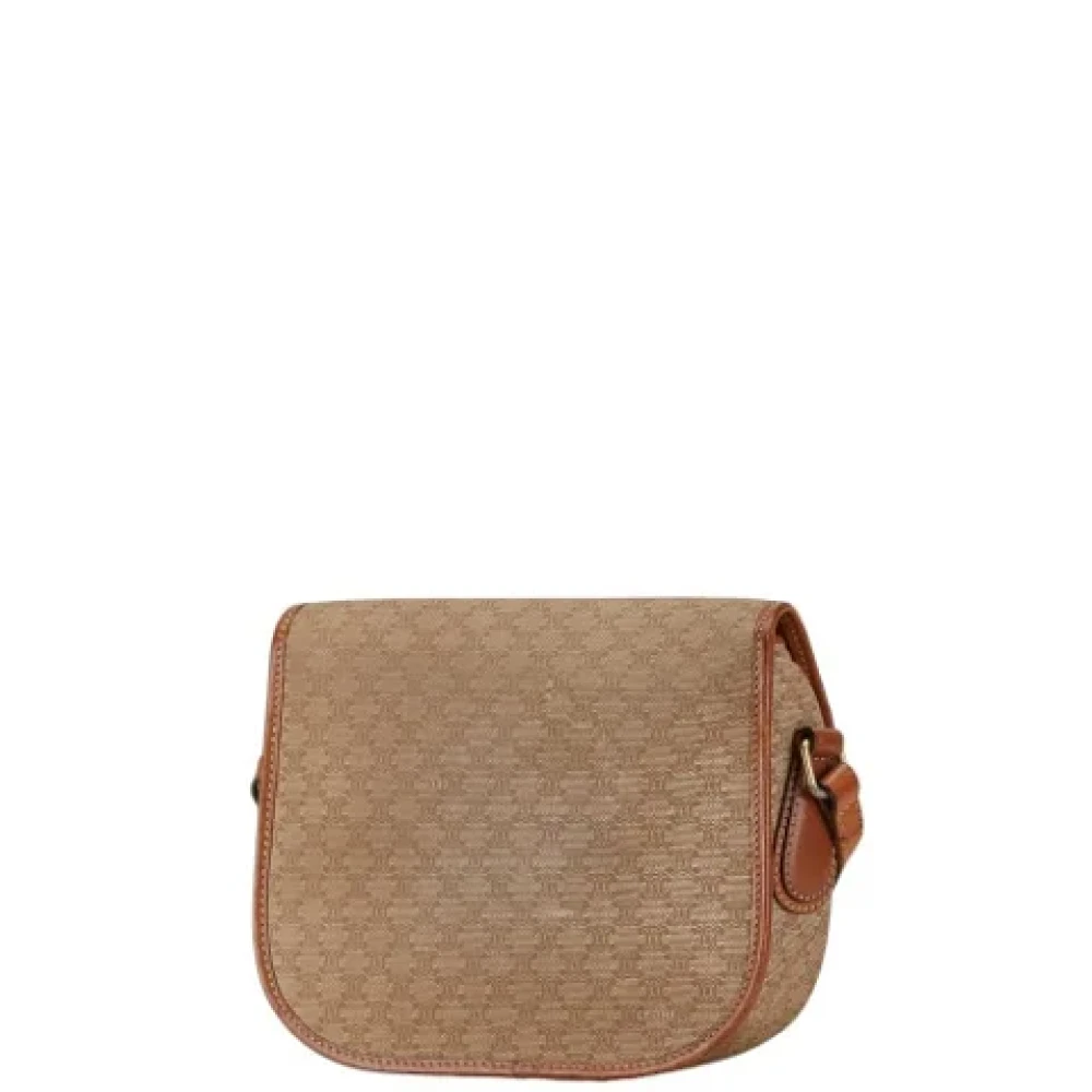 Celine Vintage Pre-owned Leather shoulder-bags Beige Dames