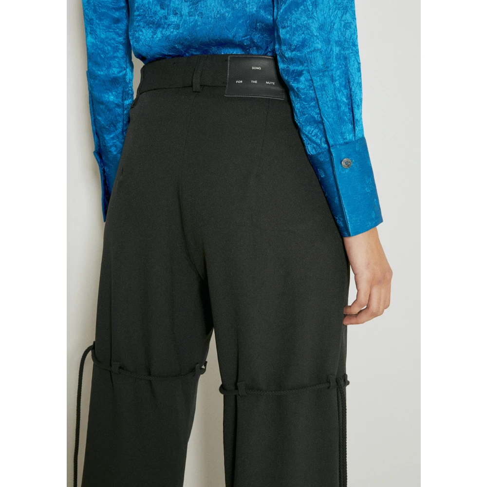 Song for the Mute Getailleerde broek met verstelbare bandjes Black Dames