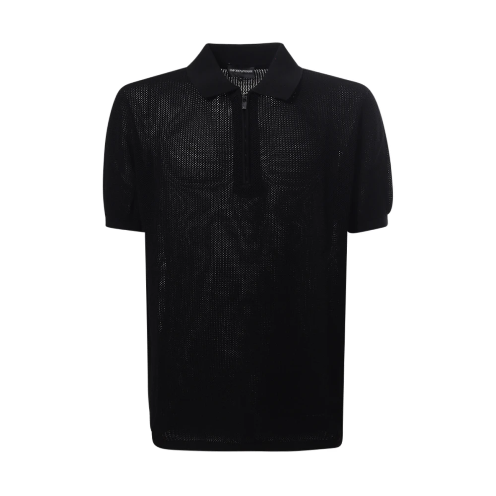 Emporio Armani Zwarte Polo Zip T-shirt Black Heren