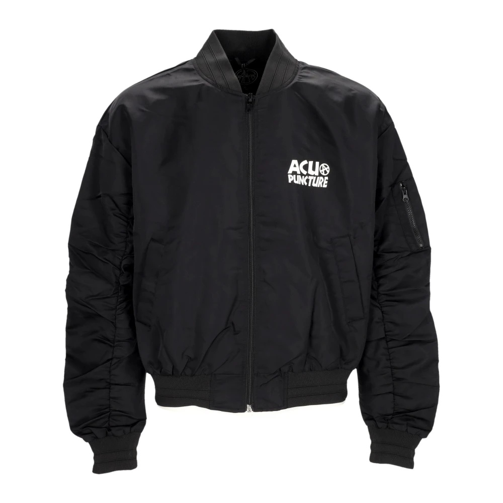 Acupuncture Varsity Heren Zwarte Jas Black Heren