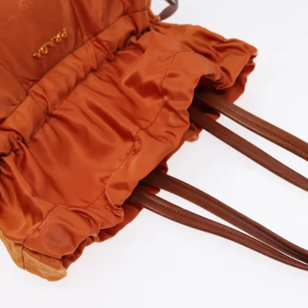 Prada Vintage Pre-owned Leather handbags Orange Dames