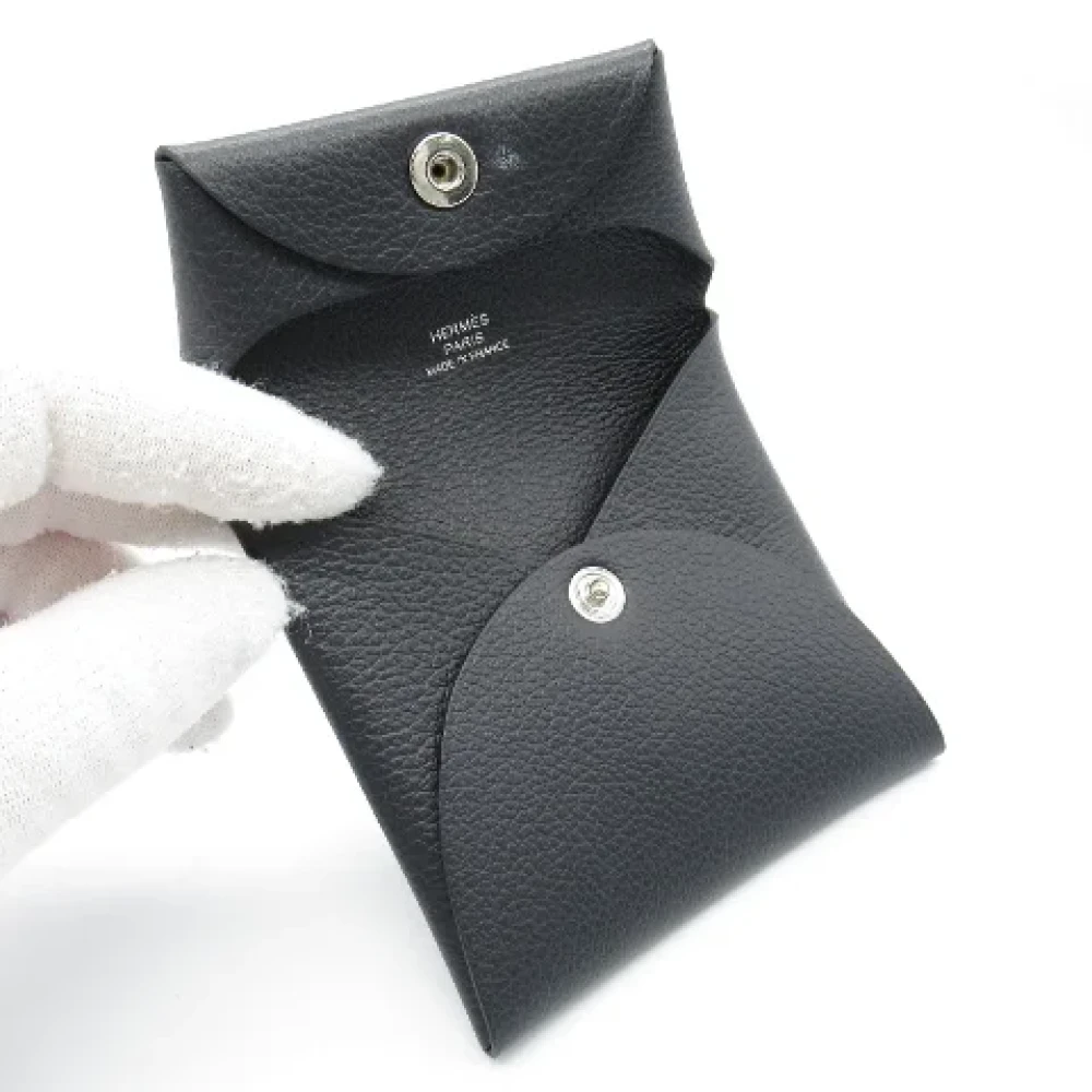 Hermès Vintage Pre-owned Leather wallets Black Dames
