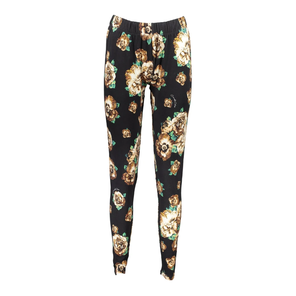 Cavalli Class Black Women's Printed Leggings With Elastic Waist - Female - Leggings - Xl - Trousers