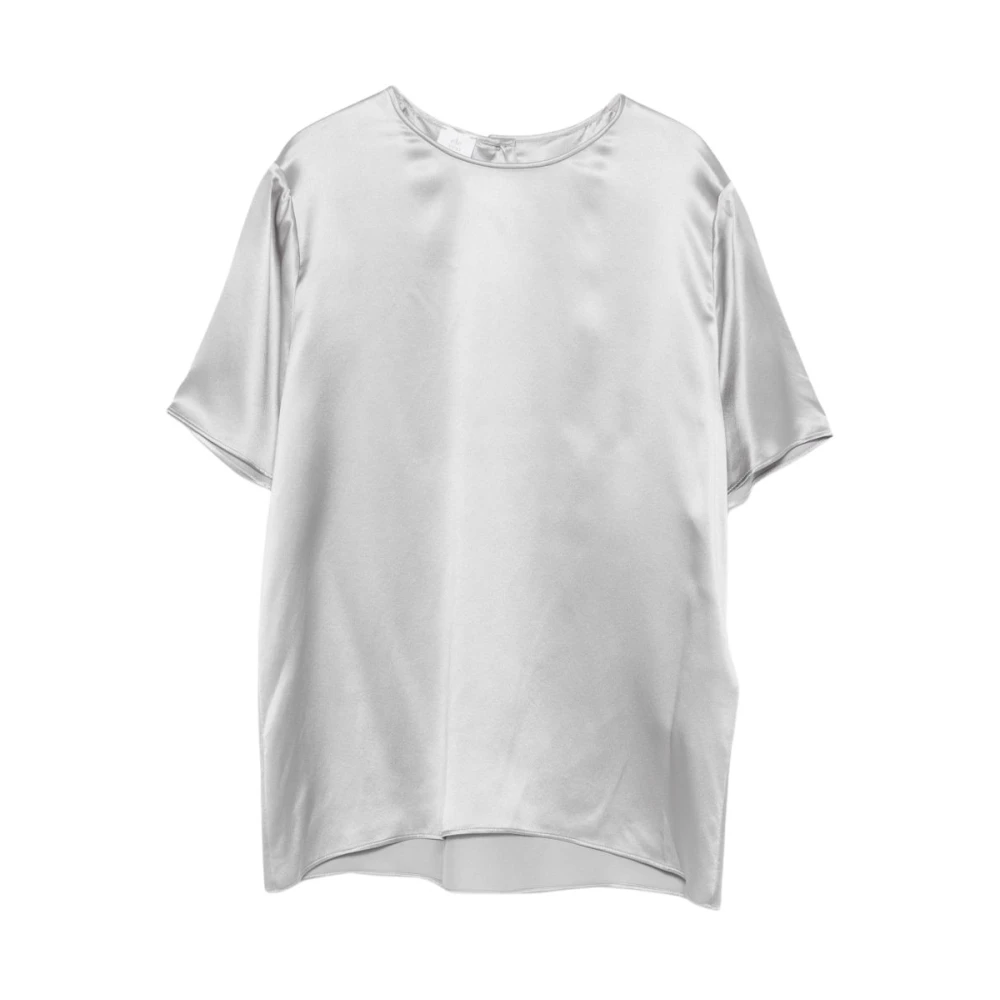 Eleventy Women's Gray Blouses, L, Silk Blouse