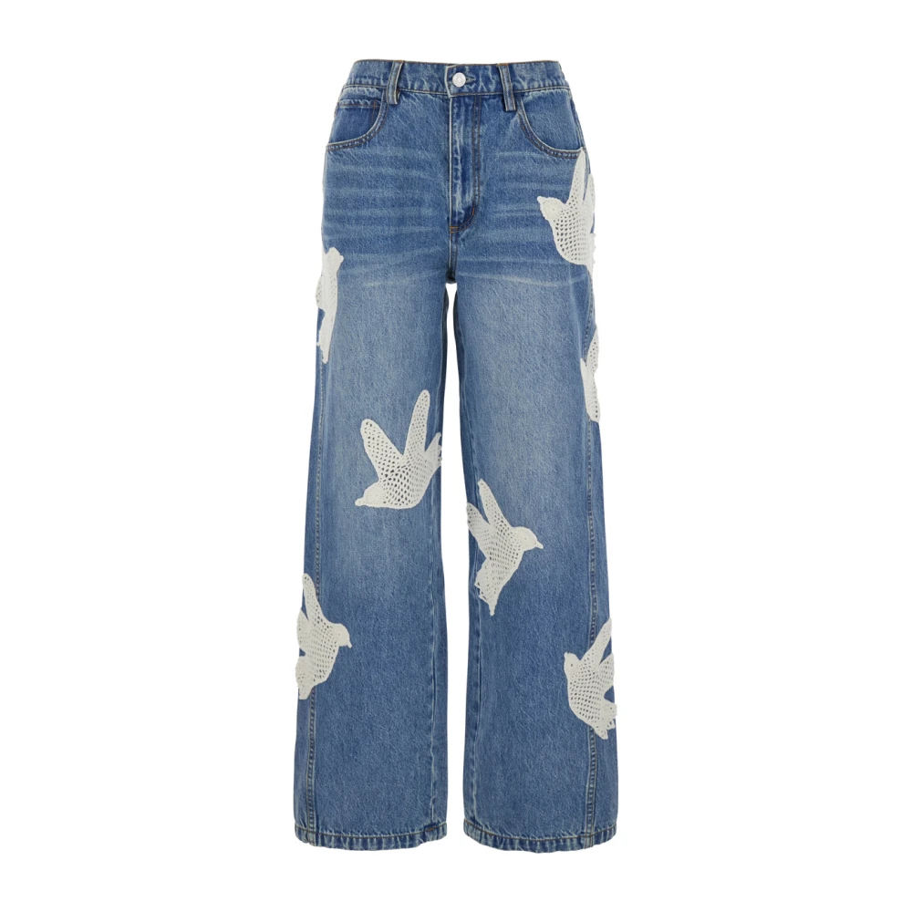 Sea NY Blauwe Gehaakte Vogel Jeans voor Vrouwen Blue Dames