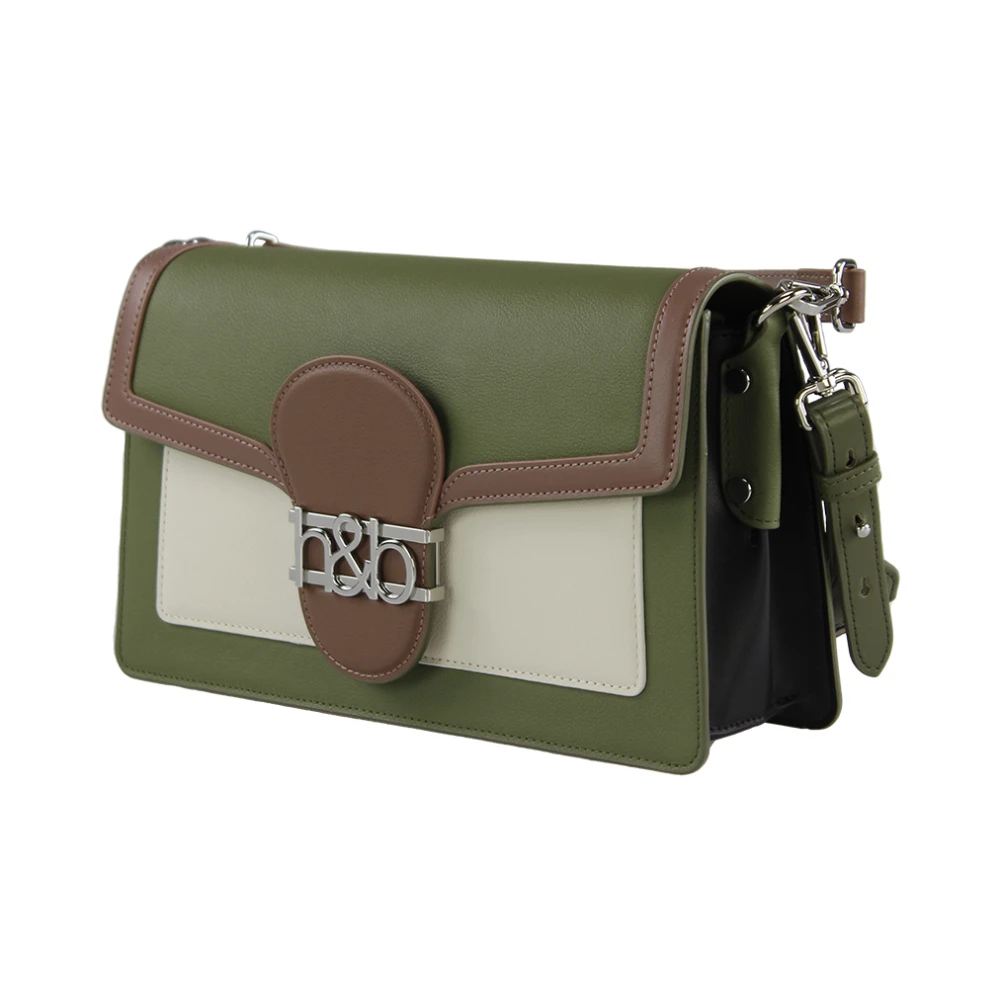 Harmont & Blaine TriColor Leren Crossbody Tas Green Dames