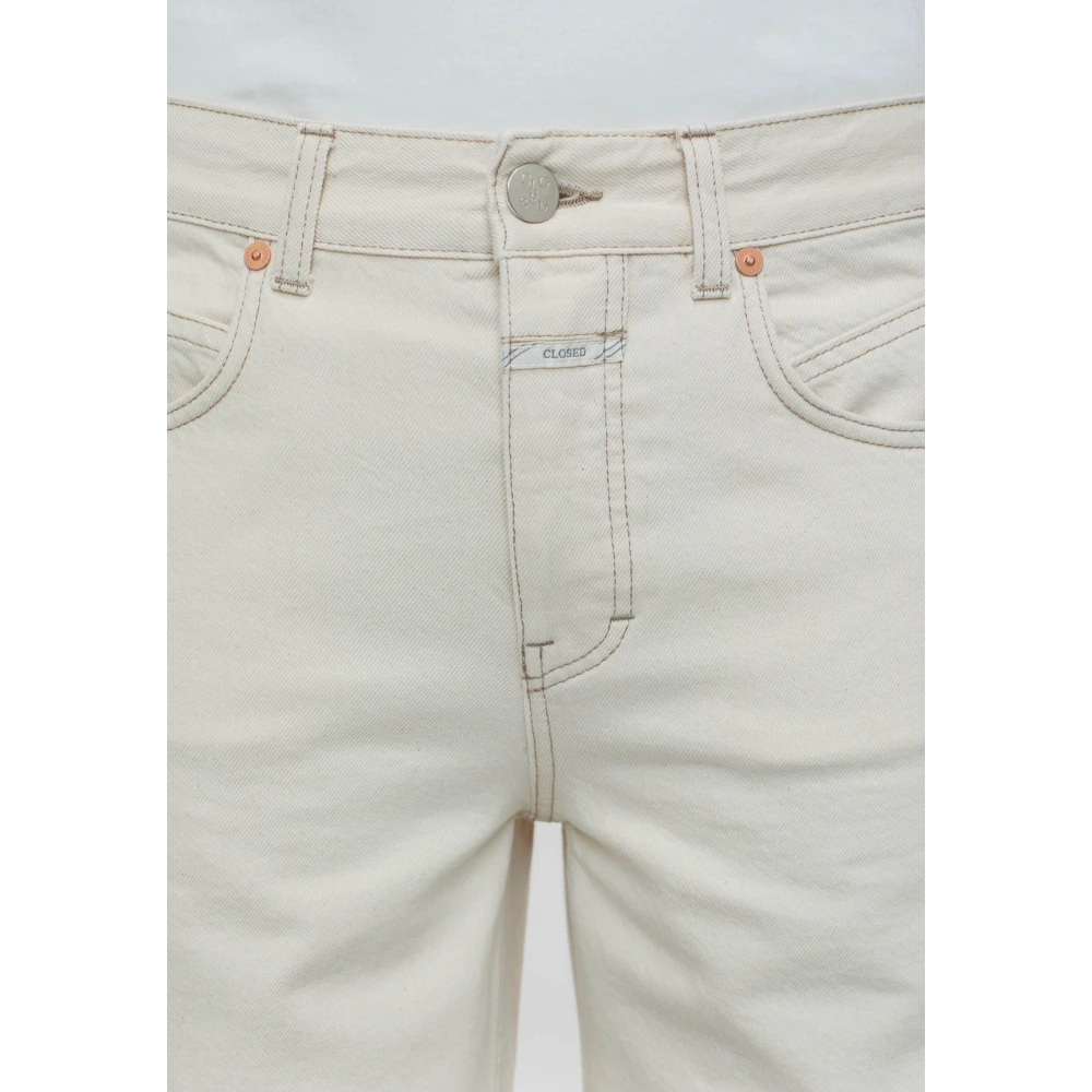closed Wijde denim broek met 5 zakken Beige Dames